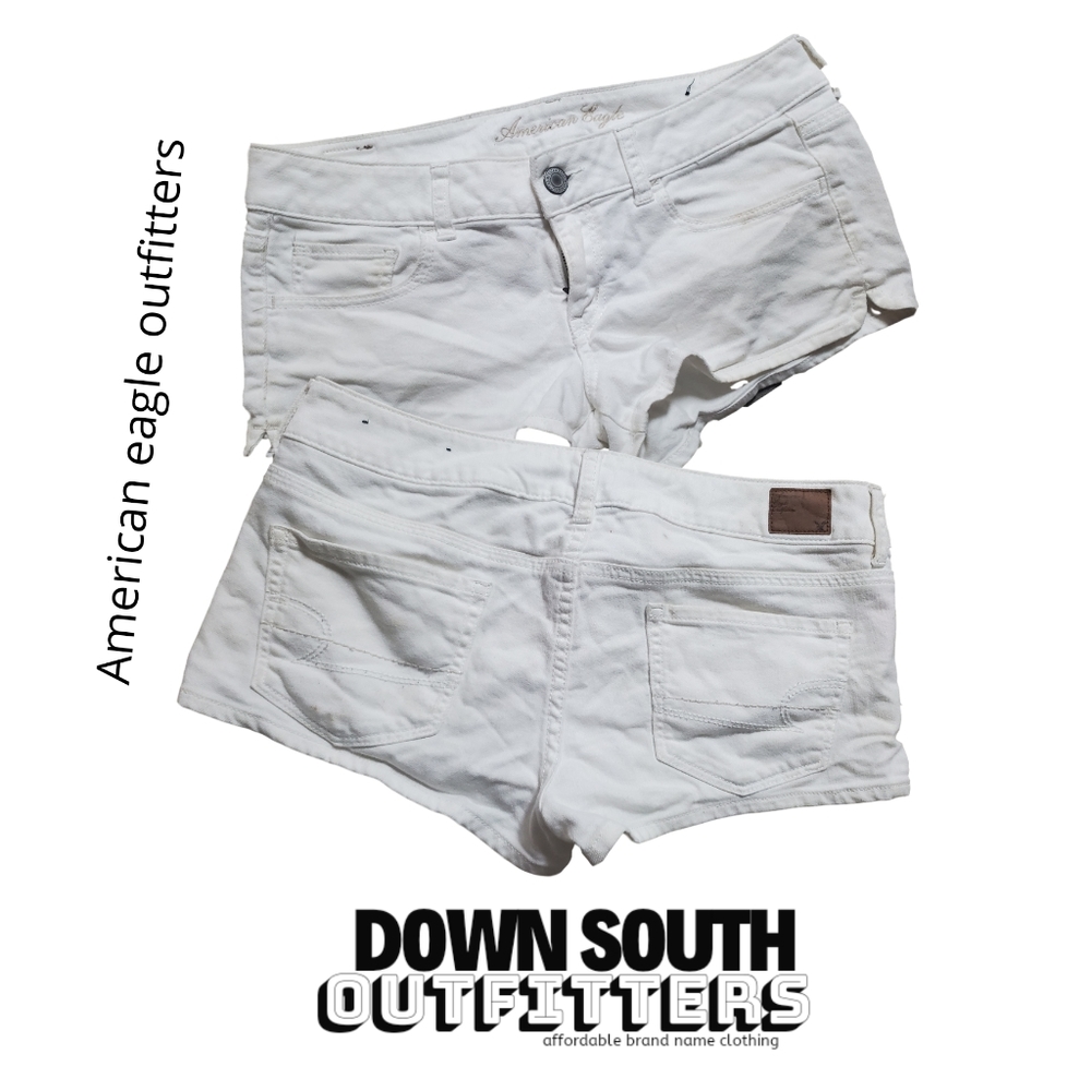 Authentic American Eagle White low rise jean short